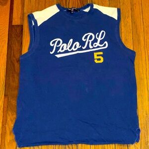 Polo Sport Mens Blue Sleeveless Spellout RL 5 t-shirt XL